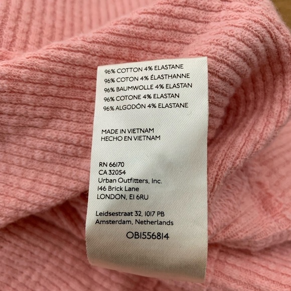 We The Free Tunic Sweater Pink Ribbed Oversized Size Small Mock Neck Cozy - Picture 9 of 10